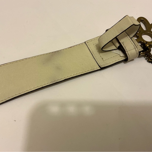 COACH Monogram White & Tan Leather Belt. Sz. Large - Picture 6 of 9